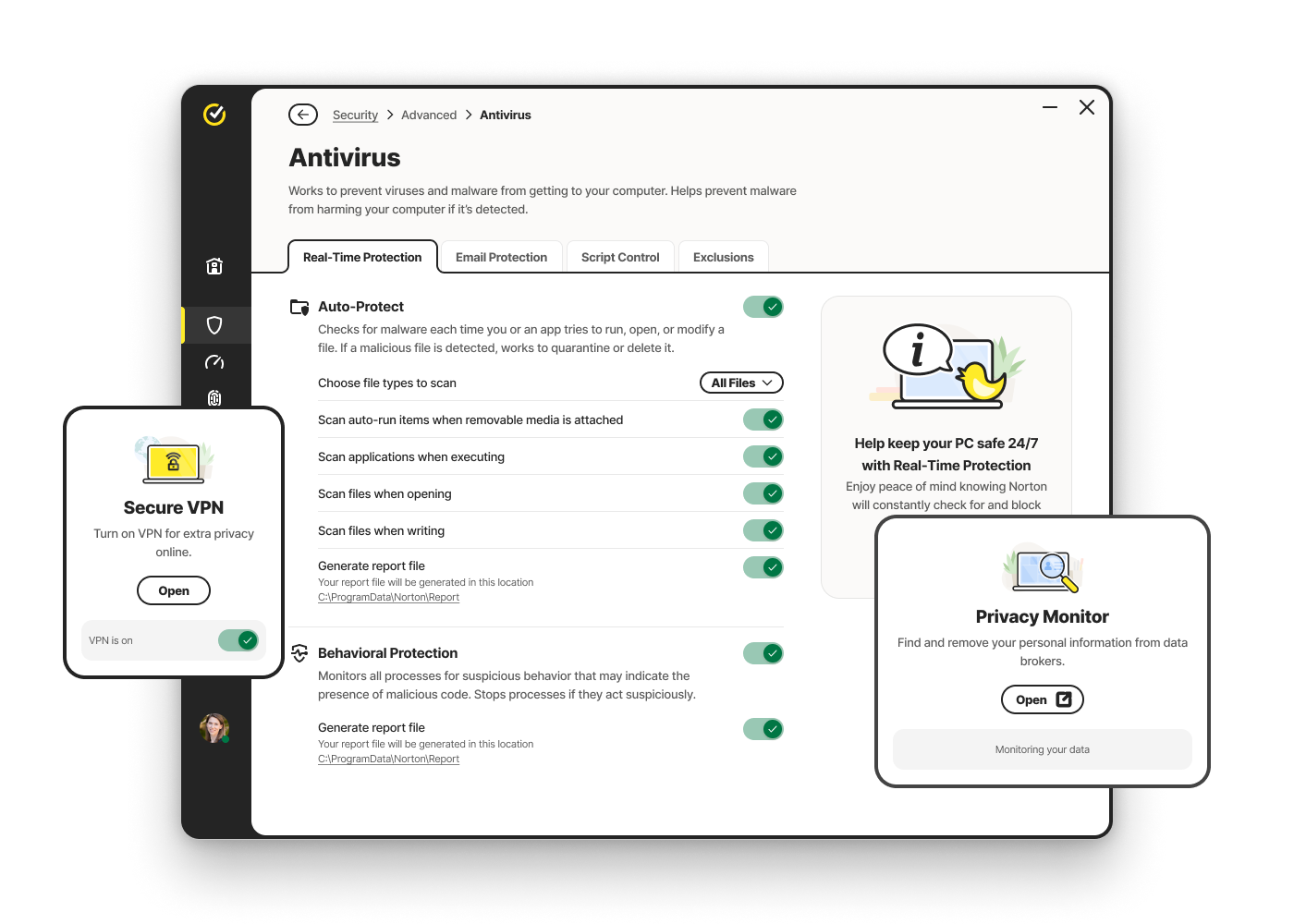 Mensaje de la aplicación: Cuentas con protección