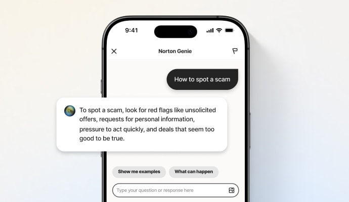 Asistente basado en IA Norton Genie: captura de pantalla del producto Norton Genie