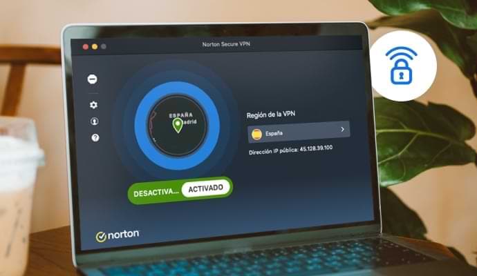 Alerta de pantalla, Norton Secure VPN.