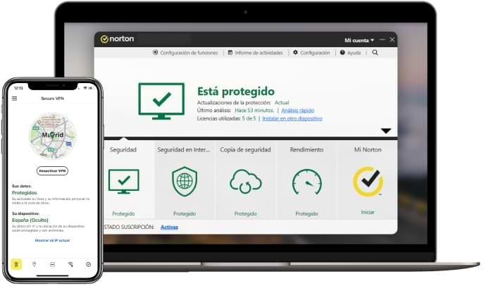 Seguridad del dispositivo de Norton para smartphones, tabletas y portátiles